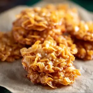 Easy Cornflake Cookies with crispy texture and sweet flavor
