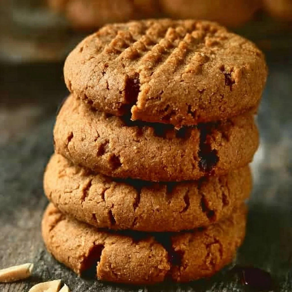 Delicious easy keto low-carb peanut butter cookies on a white plate