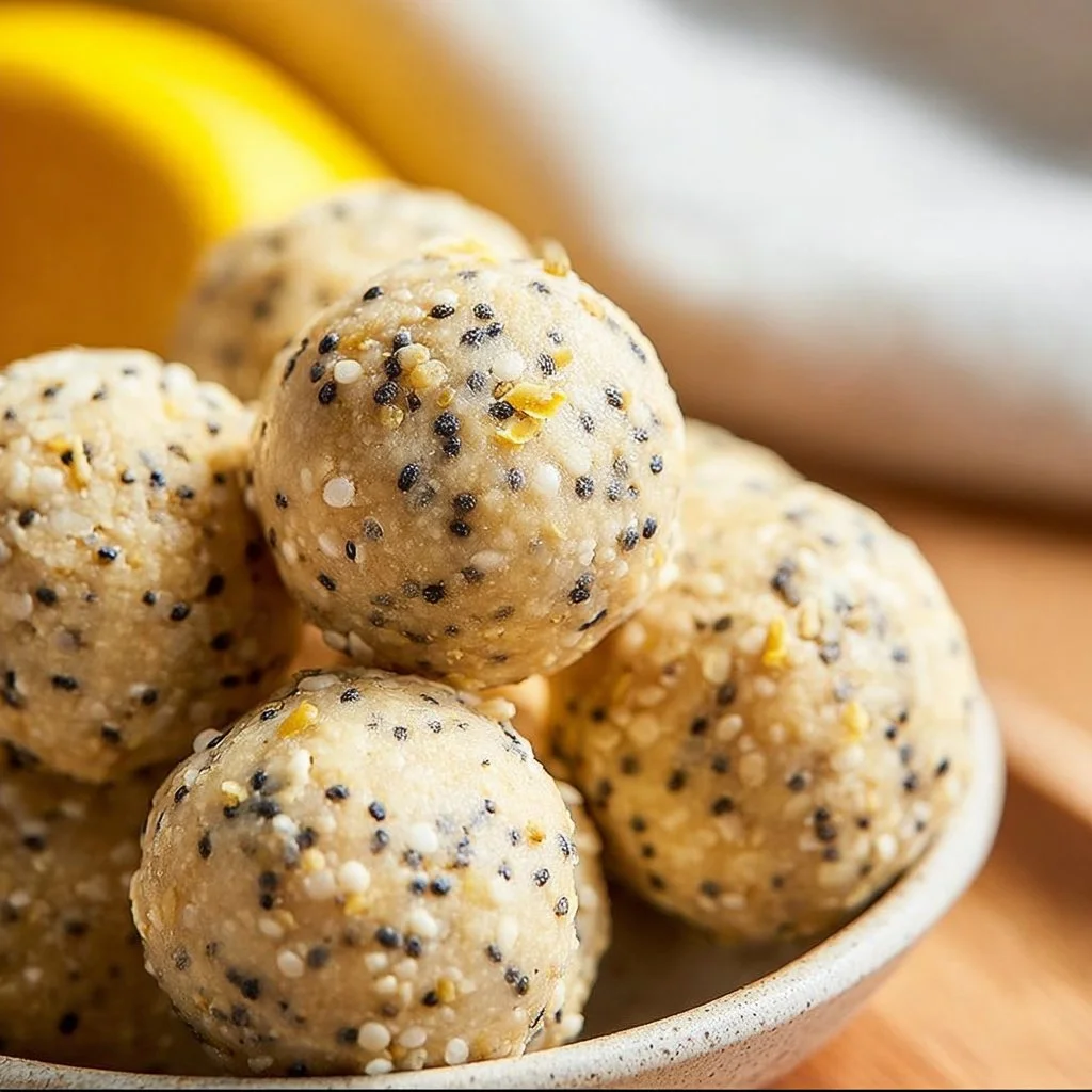 Easy lemon poppyseed protein balls recipe for a healthy snack