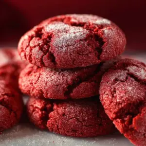 Easy red velvet cookies made from cake mix with cream cheese frosting.