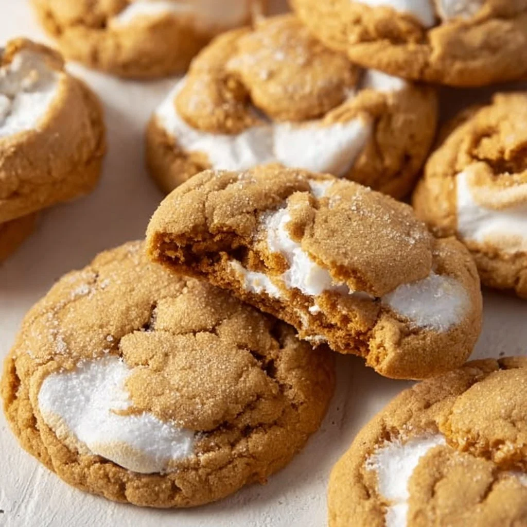 Delicious homemade Fluffernutter Cookies with peanut butter and marshmallow fluff