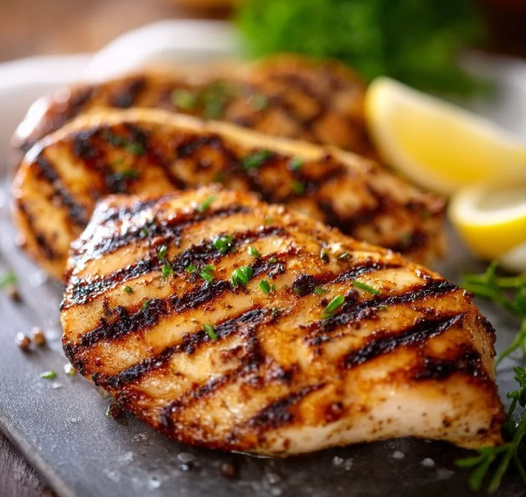 Delicious grilled chicken breast marinated for perfect flavor