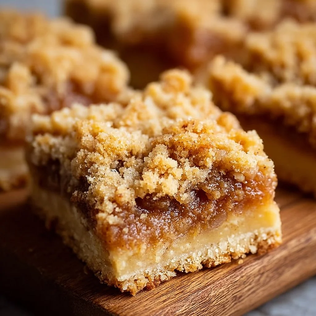 Homemade apple crisp shortbread bars with apples and crunchy topping