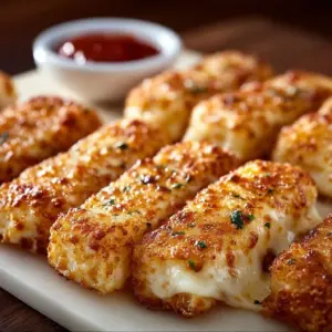 Irresistible Pizza Hut cheese sticks served with marinara sauce