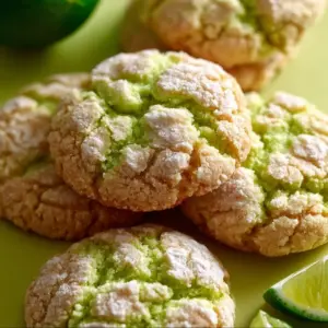 Freshly baked Key Lime Cookies with a citrusy glaze