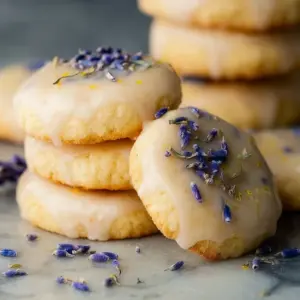 Freshly baked Lavender Lemon Cookies with a floral and citrus flavor combination