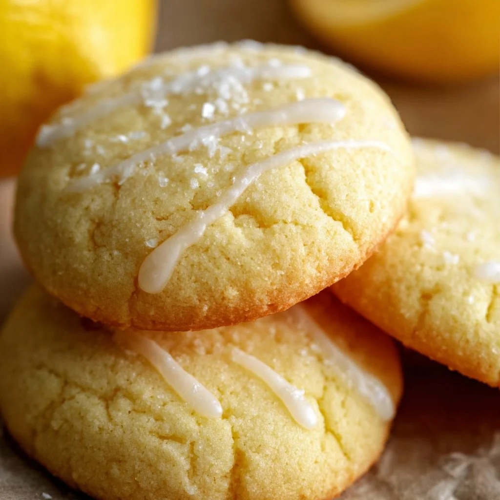 Freshly baked lemon pound cake cookies on a cooling rack