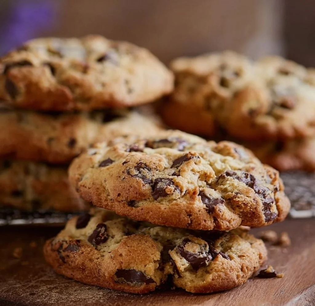 Delicious Levain Bakery chocolate chip cookies with gooey centers and crispy edges