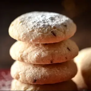 Delicious Melting Moments cookies with a soft, buttery texture placed on a plate.