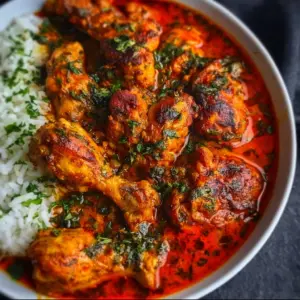 Delicious homemade Nigerian Chicken Stew served in a bowl