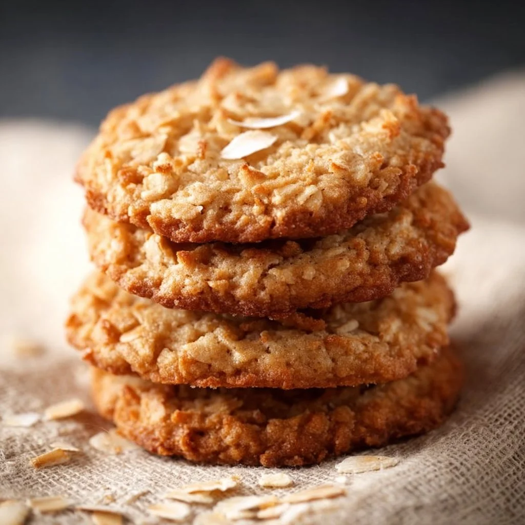 Baked Oatmeal Coconut Cookies on a cooling rack.