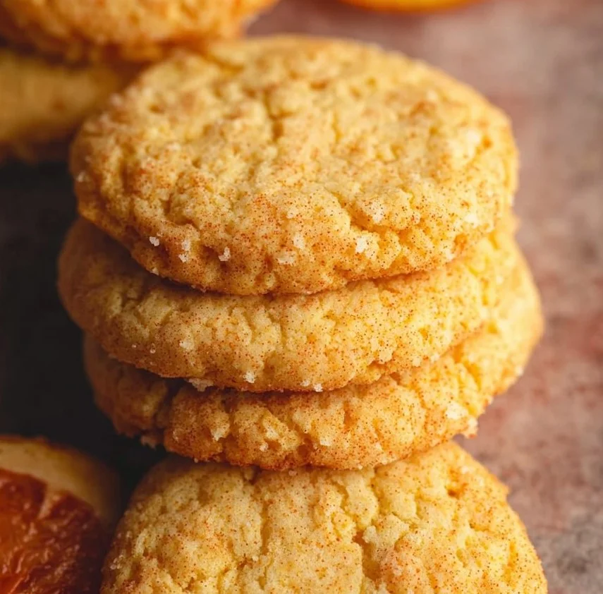 Freshly baked Orange Cookies with zesty flavor and orange zest garnish.