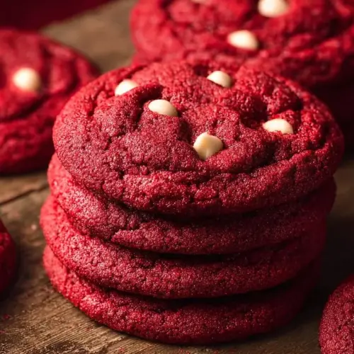 Delicious homemade Red Velvet Cookies with cream cheese frosting
