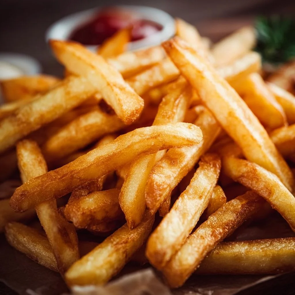 Crispy reheated fries in an air fryer for a delicious snack