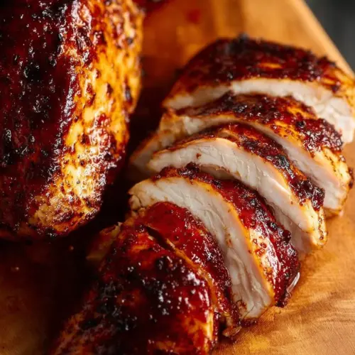Delicious smoked chicken breast, perfectly cooked and seasoned for amazing flavor.