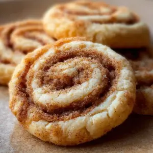 Soft and chewy cinnamon roll sugar cookies on a plate