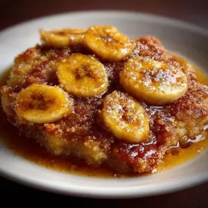 Delicious Southern banana cobbler with a golden crust and fresh banana slices