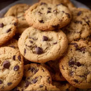 Fluffy sugar free chocolate chip cookies on a plate