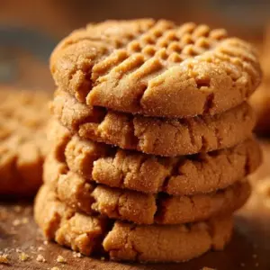 Delicious sugar-free peanut butter cookies on a baking tray.