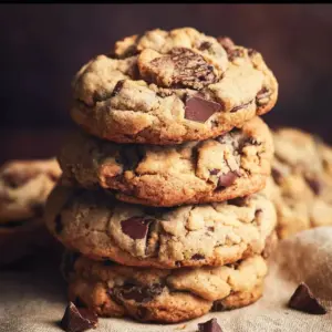 Delicious super chunky chocolate chip cookies fresh out of the oven