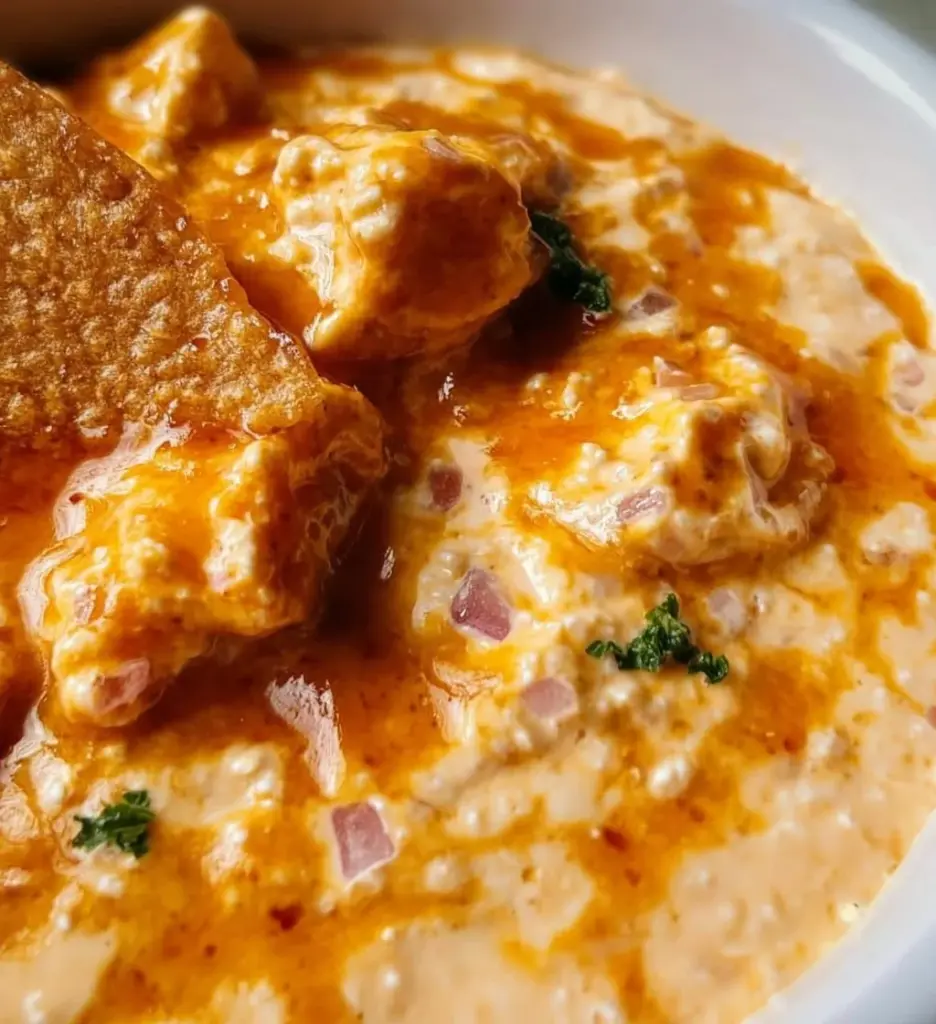 Delicious 3-ingredient cottage cheese queso served in a bowl