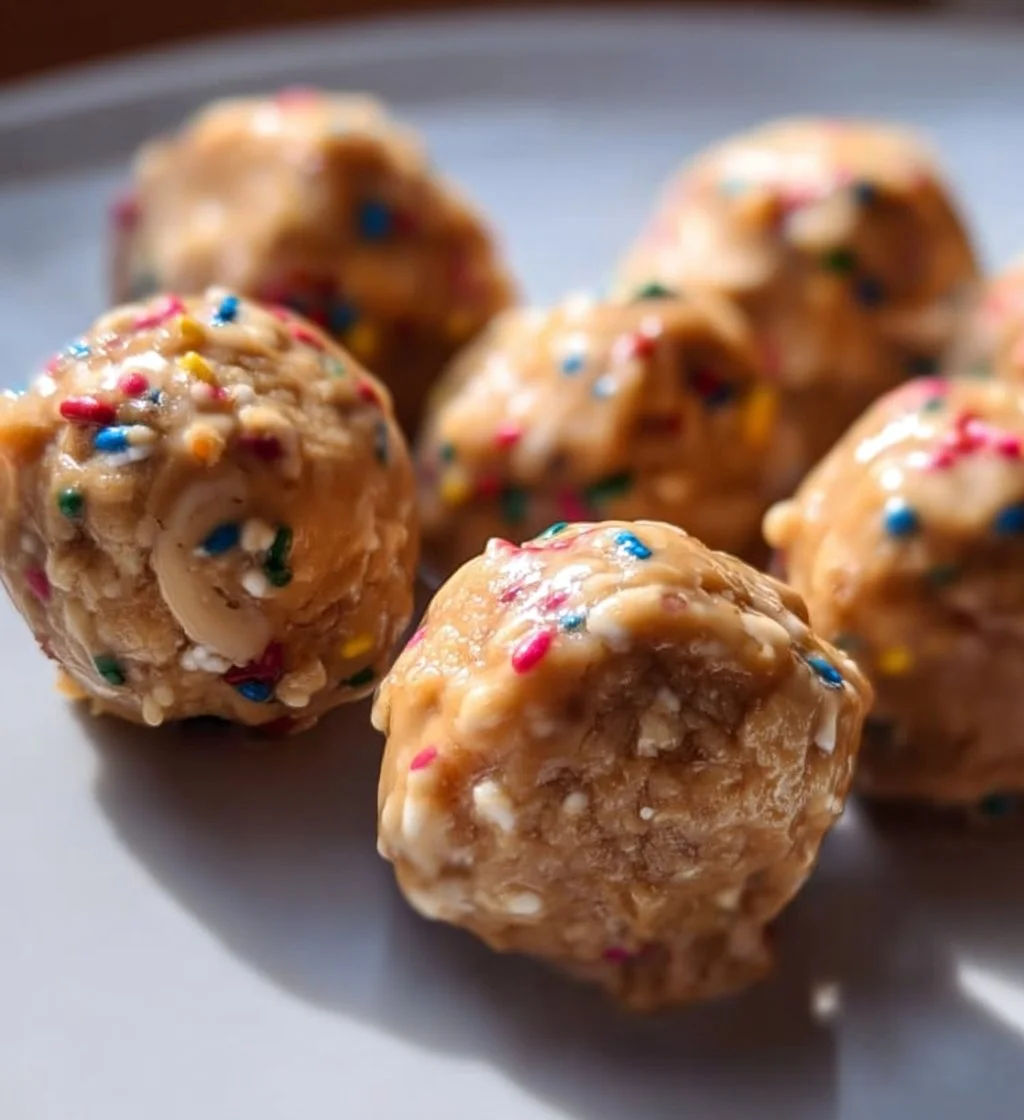 Delicious Birthday Cake Batter Protein Balls packed with protein and flavor