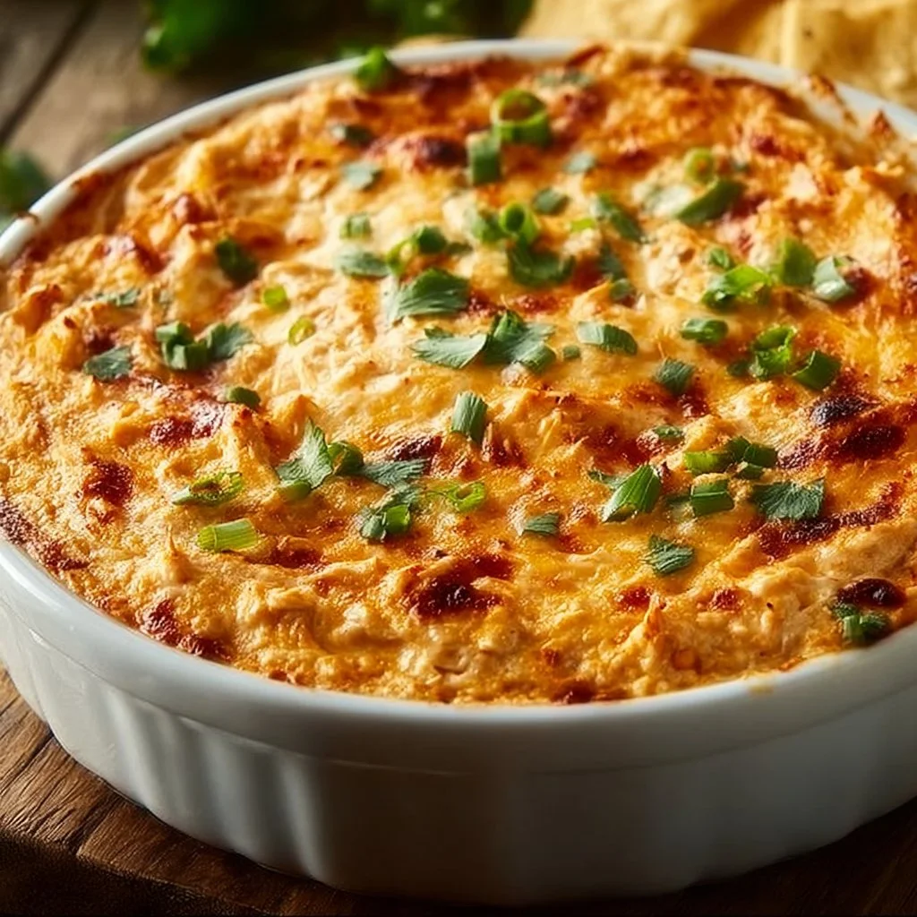 Delicious Buffalo Ranch Chicken Dip served in a bowl with tortilla chips