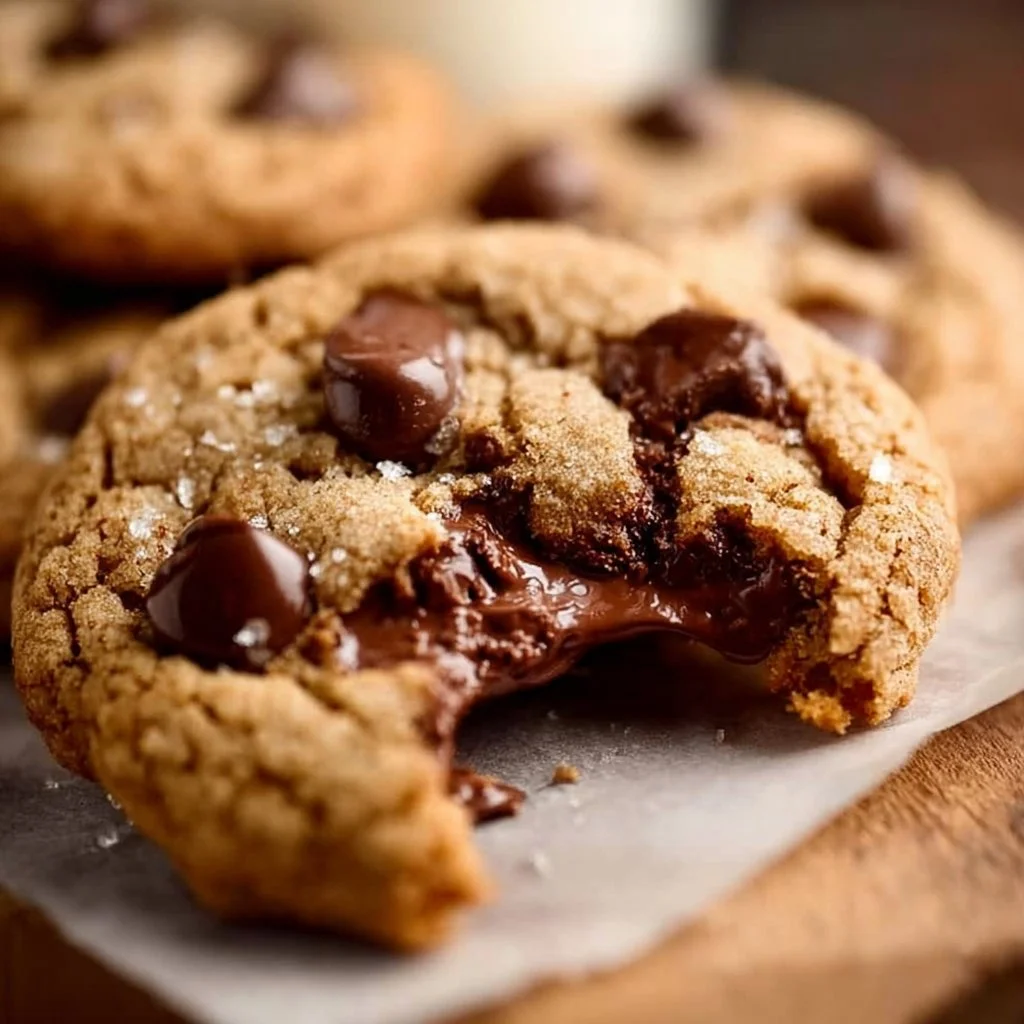 Delicious chocolate chip coffee cookies fresh from the oven.