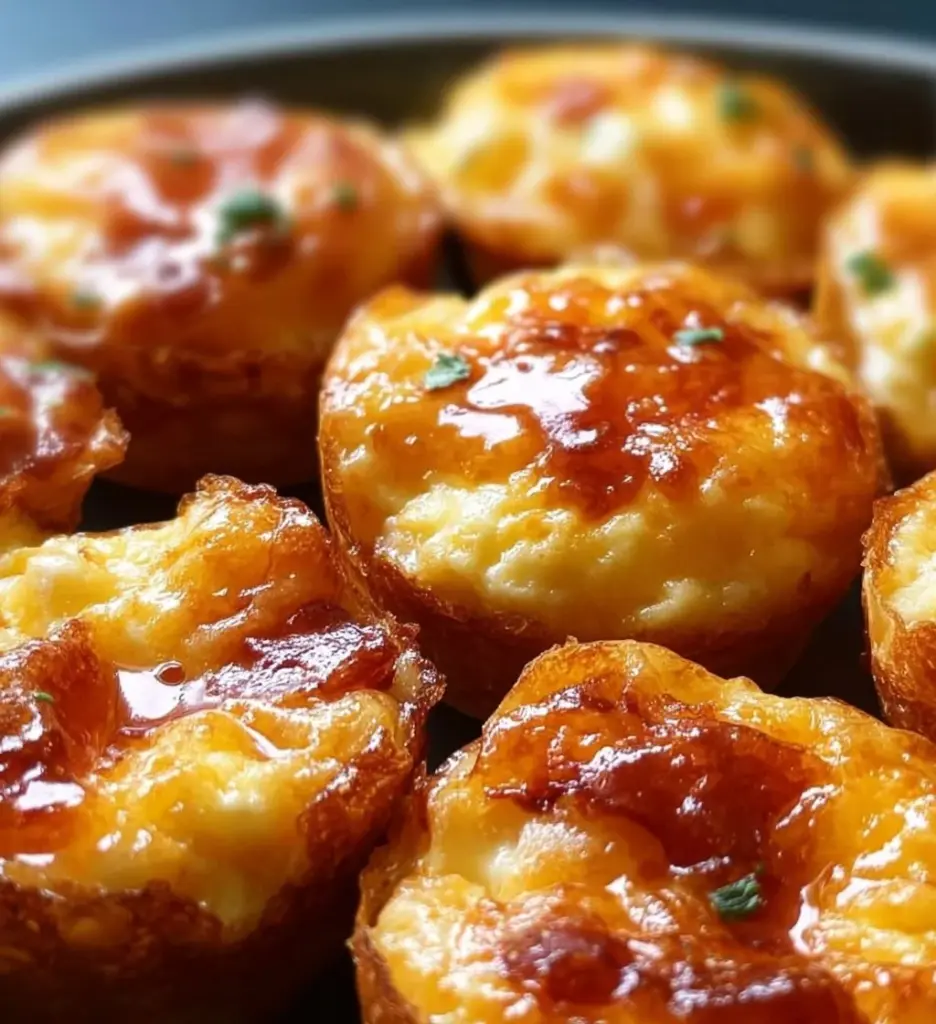Delicious cottage cheese egg bites served on a plate with garnish.