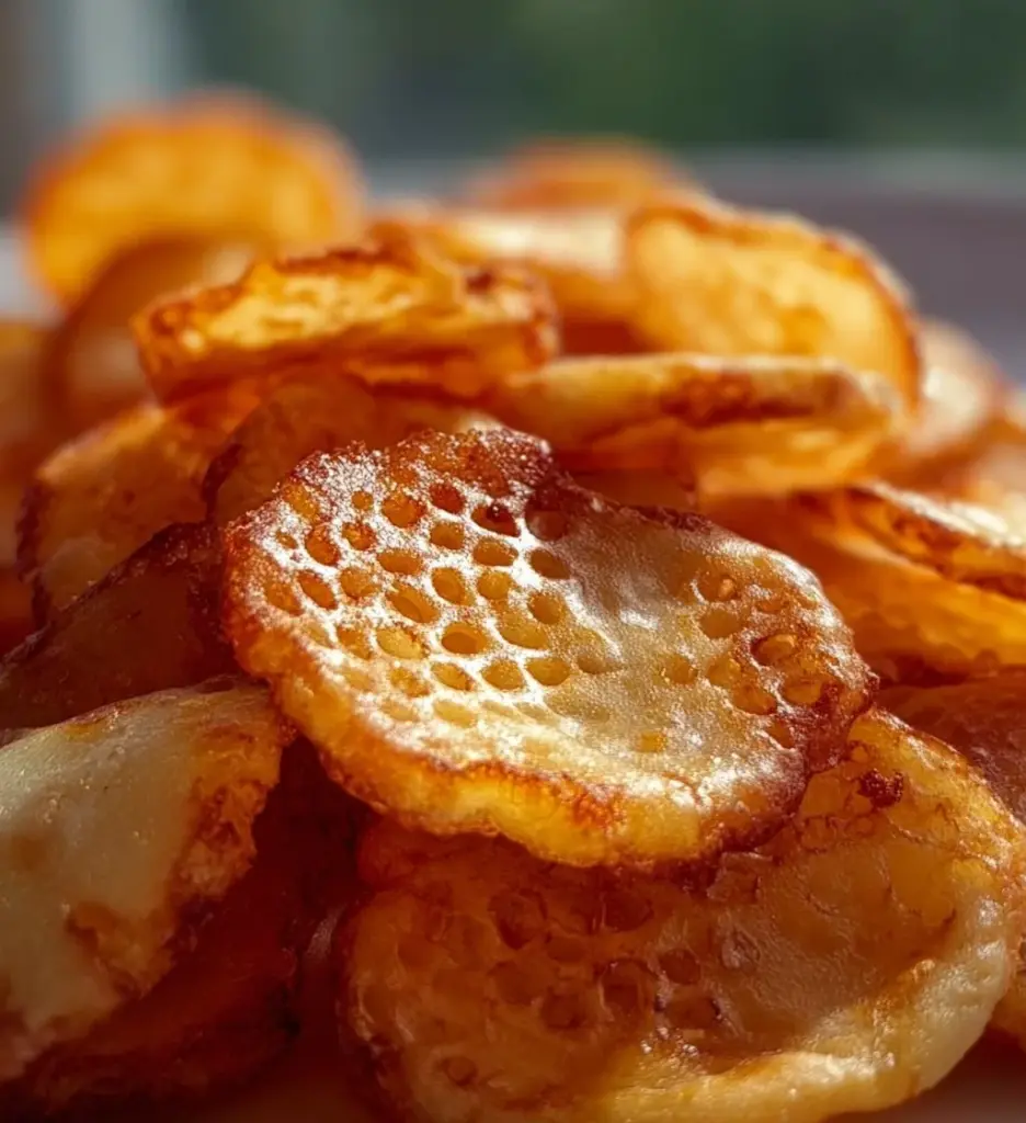 Crispy cottage cheese chips served in a bowl, healthy snack option.