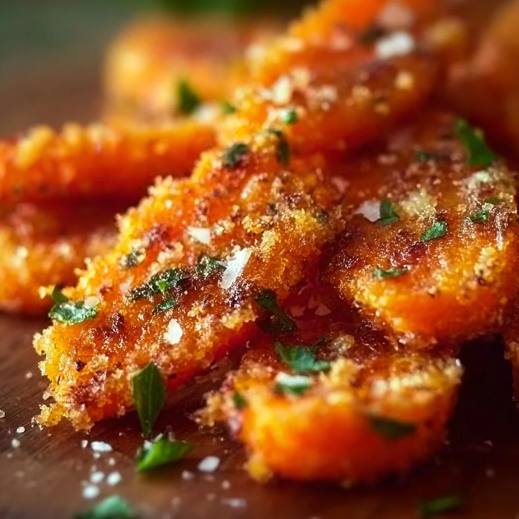 Delicious crispy smashed carrots served on a plate