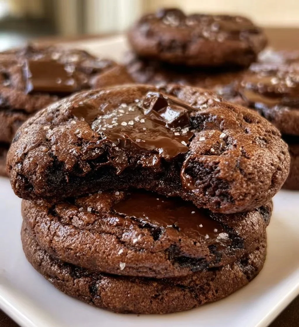 Delicious double chocolate chunk cookies filled with rich chocolate chunks