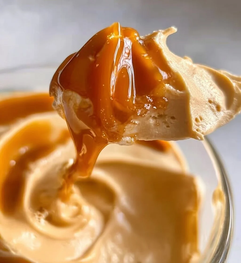 Delicious Dulce de Leche Mousse topped with chocolate shavings