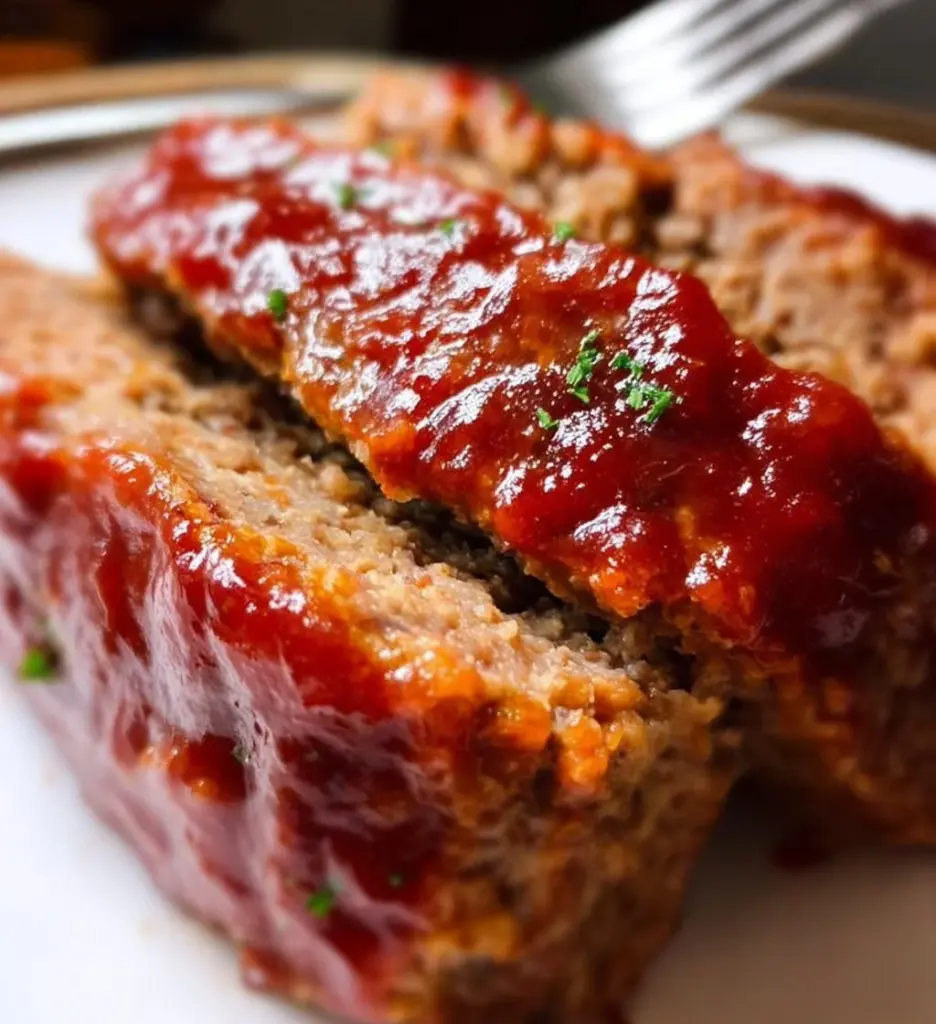 Gluten-free meatloaf served with a side of vegetables