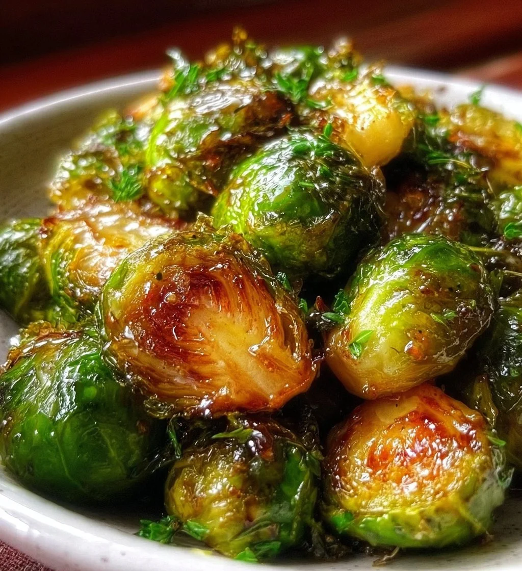 Honey Balsamic Brussels Sprouts roasted to perfection