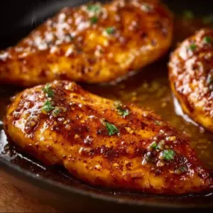 Delicious Honey Garlic Chicken Breast served on a plate