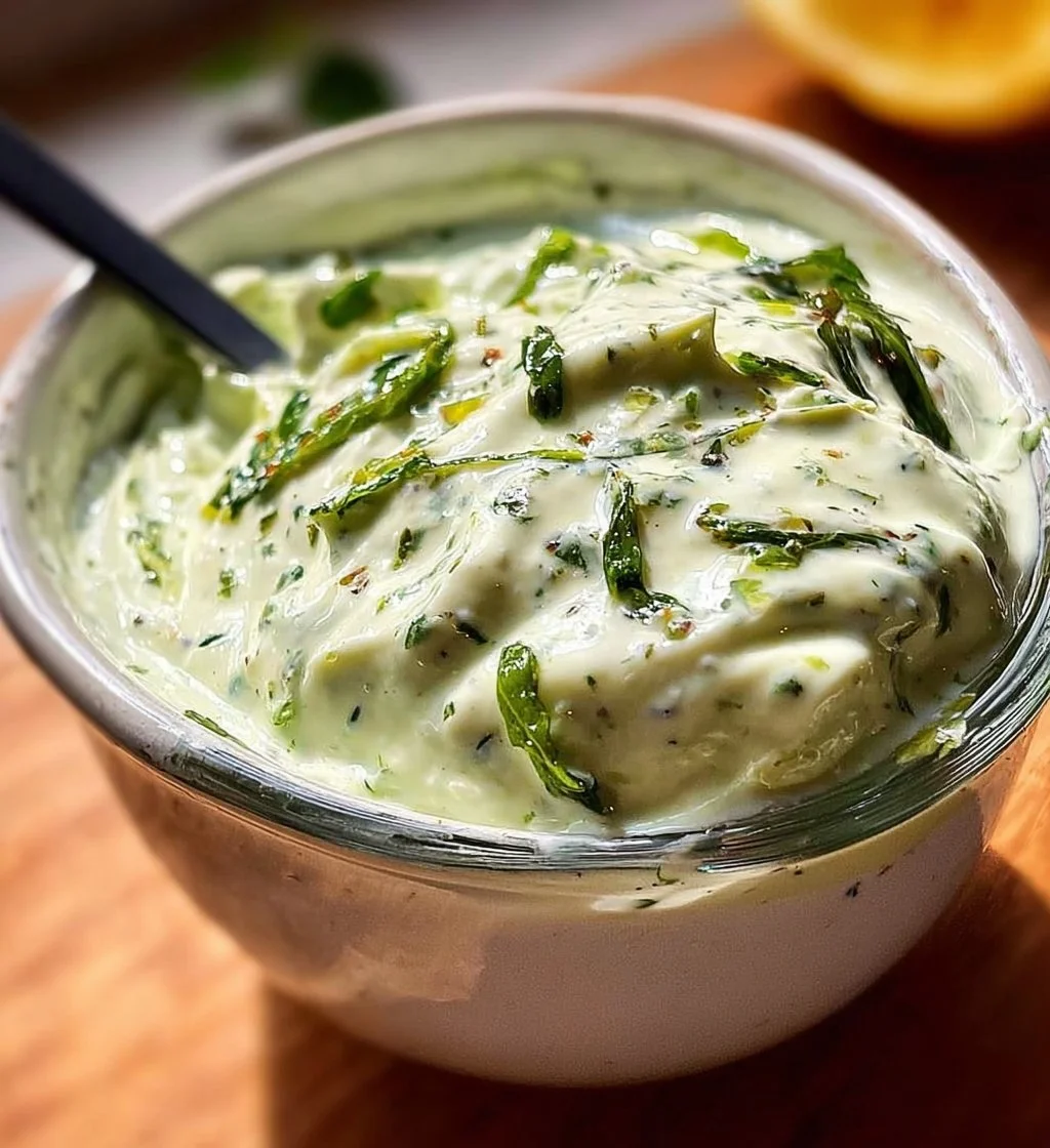 Delicious Indian Mint Yogurt Sauce served in a bowl with fresh herbs.