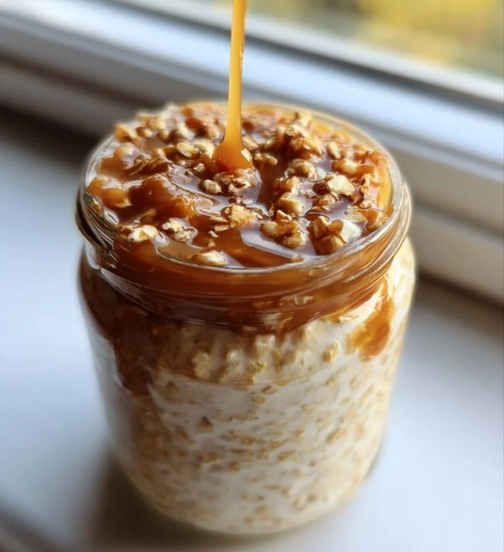 Bowl of Maple Brown Sugar Overnight Oats topped with fresh fruit
