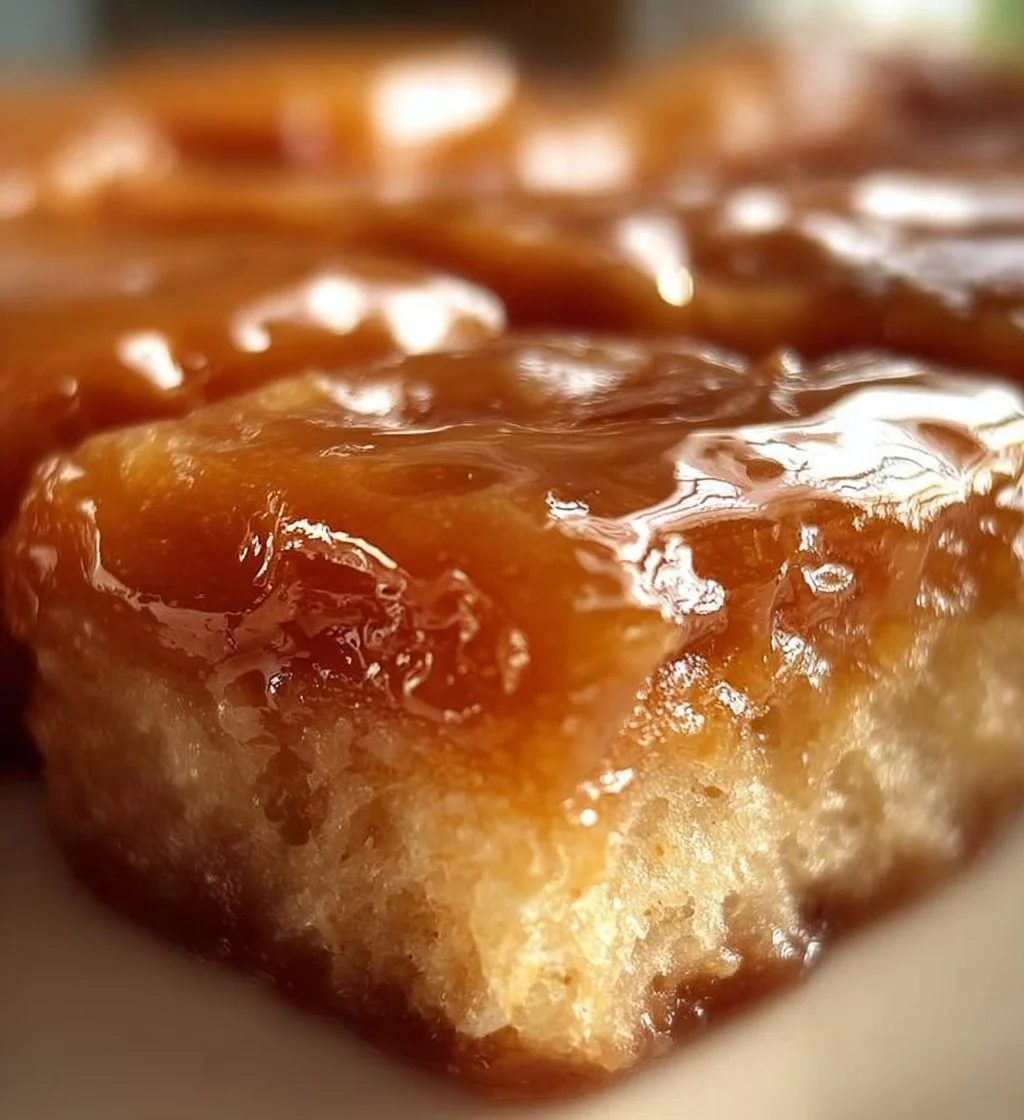 Freshly baked maple donut bars topped with maple glaze