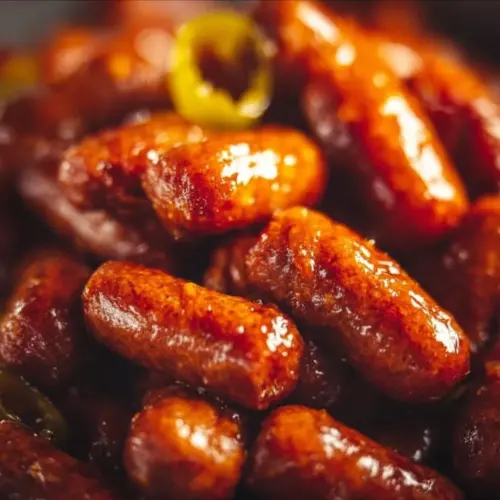 A plate of flavorful Mississippi Little Smokies served with dipping sauce