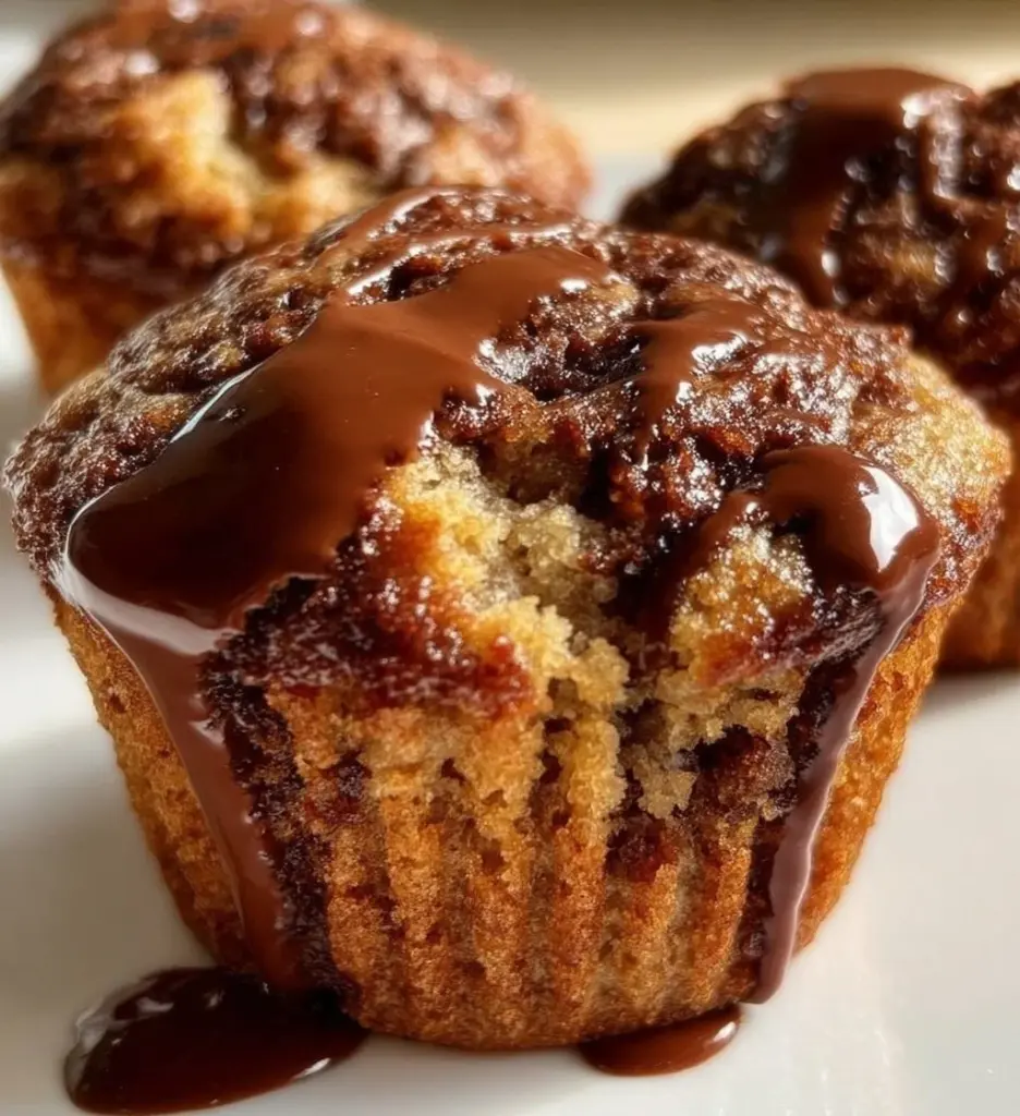 Delicious Nutella banana muffins fresh out of the oven