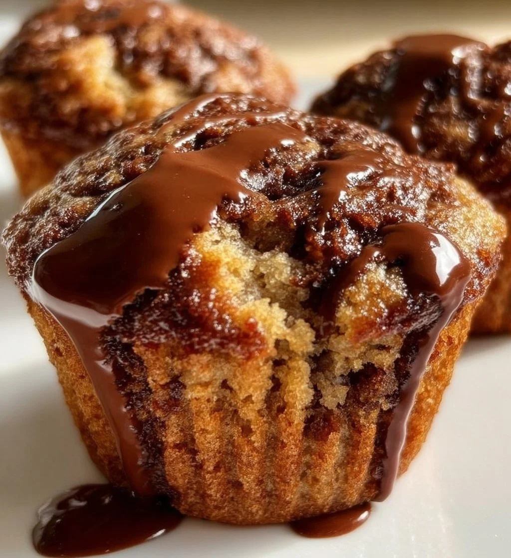 Delicious Nutella banana muffins fresh out of the oven