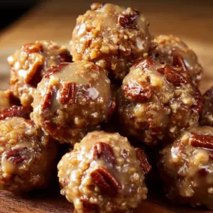 Delicious Pecan Crunch Glazed Bites with a crispy texture and nutty flavor