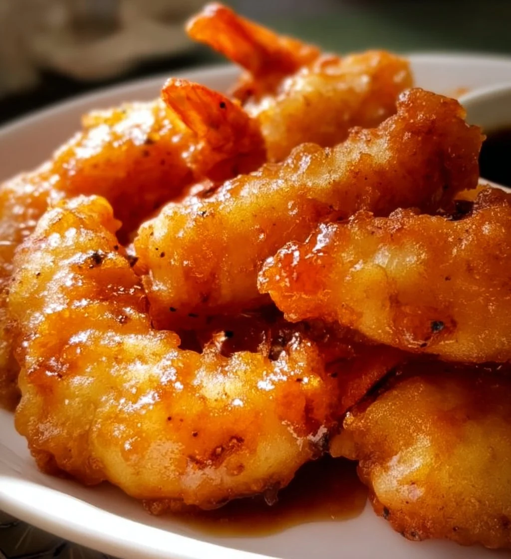 Delicious shrimp tempura served with dipping sauce and garnished with vegetables