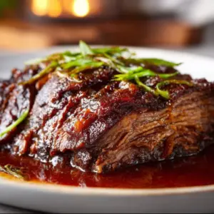 Delicious slow cooked beef brisket served with sides