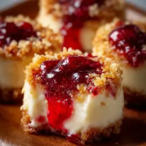 Strawberry Crunch Cheesecake Bites on a plate