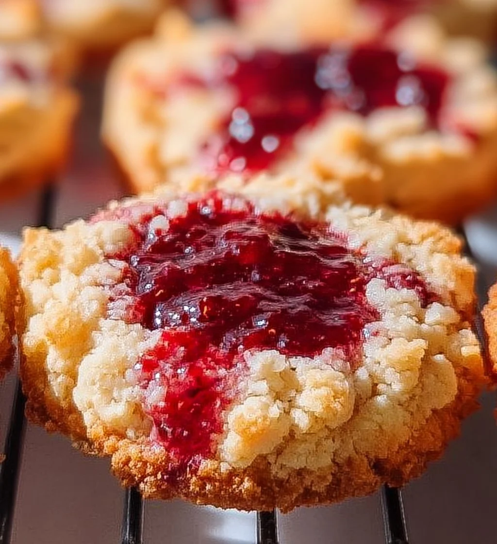 Sweet raspberry filled cookies on a plate ready to be enjoyed