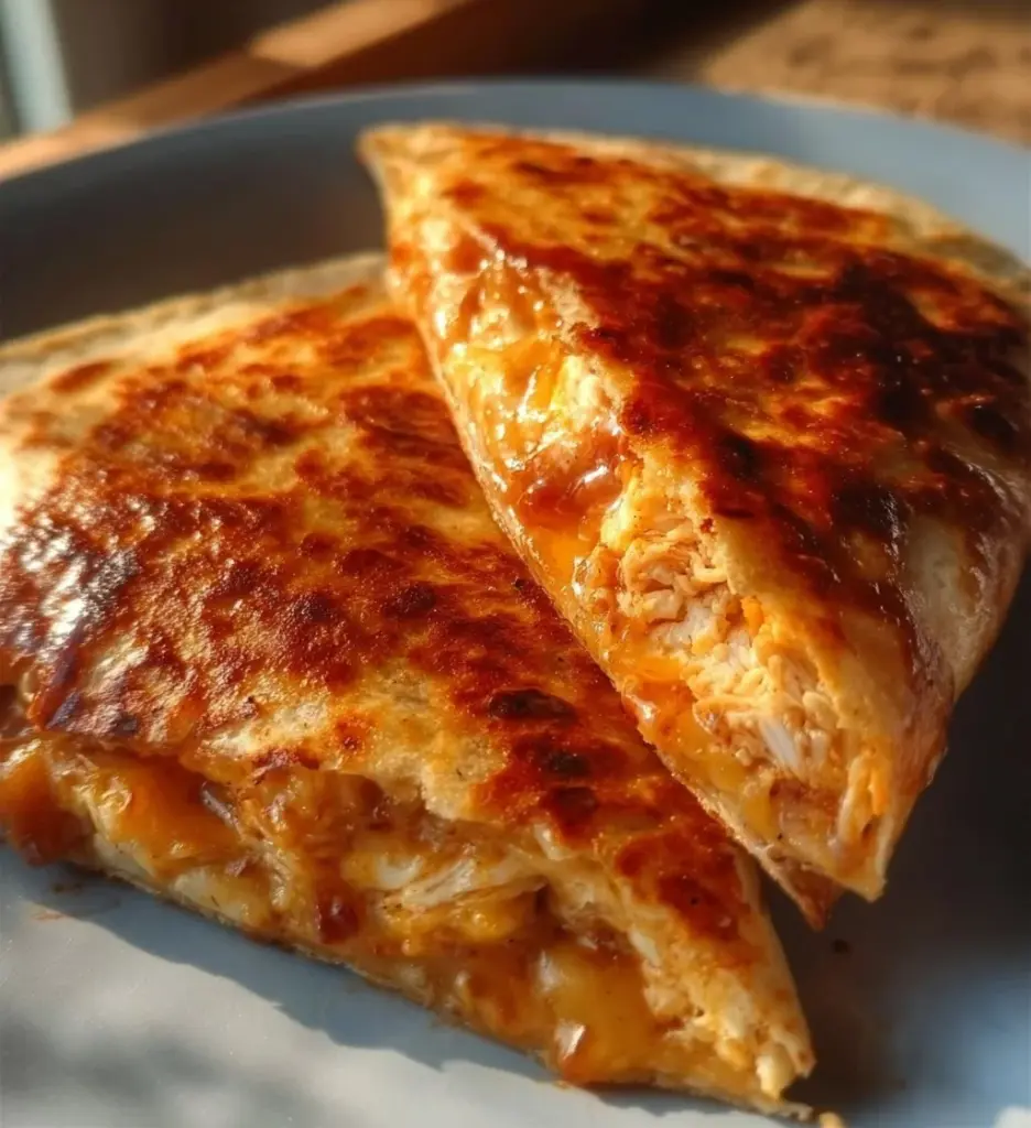 Crispy tortilla quesadilla made in an air fryer, ready to serve.