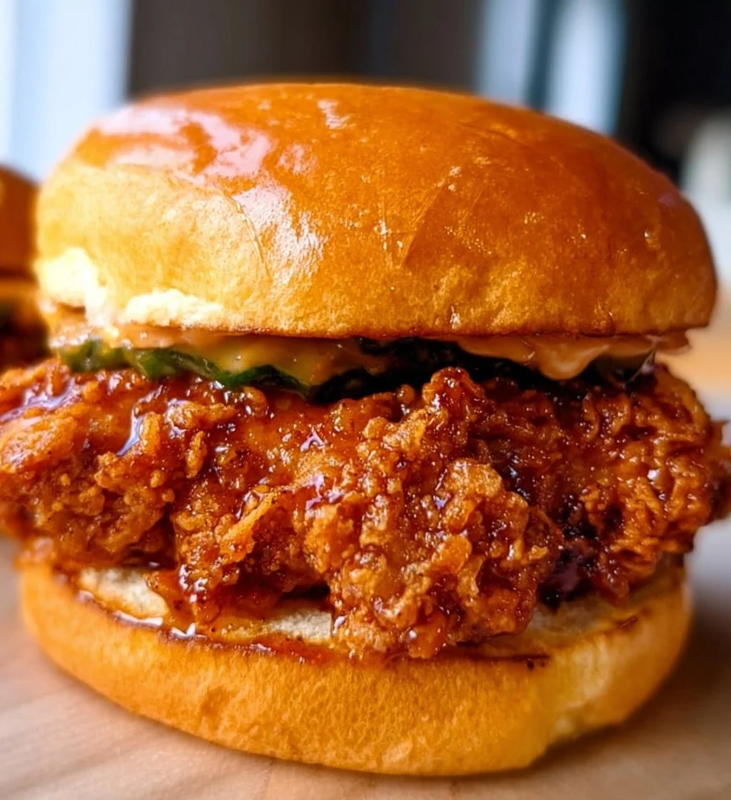 Delicious buttermilk fried chicken sandwich with lettuce and sauce