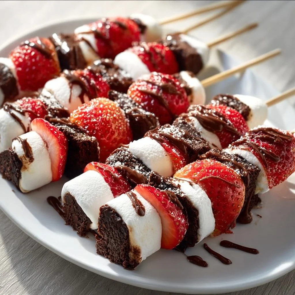 Homemade chocolate marshmallow treats on a plate with sprinkles.
